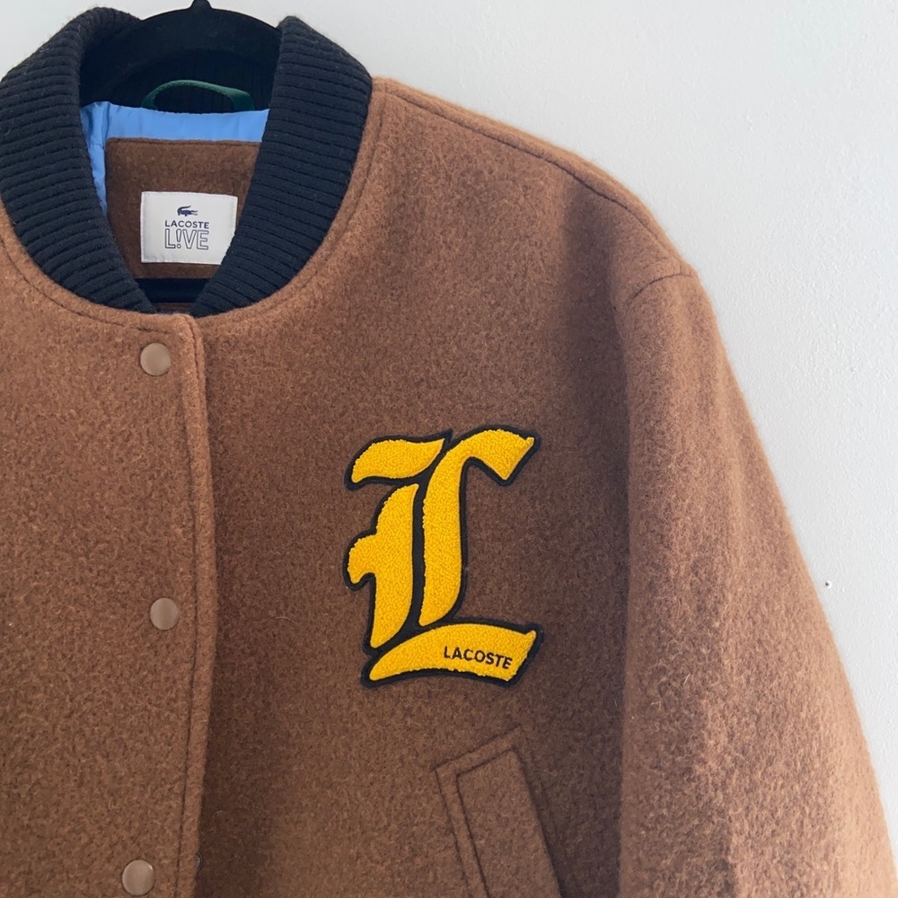 Lacoste L!VE Wool Varsity / Bomber Jacket 1/1 Rare Find UNI​​ - Picture 2 of 11